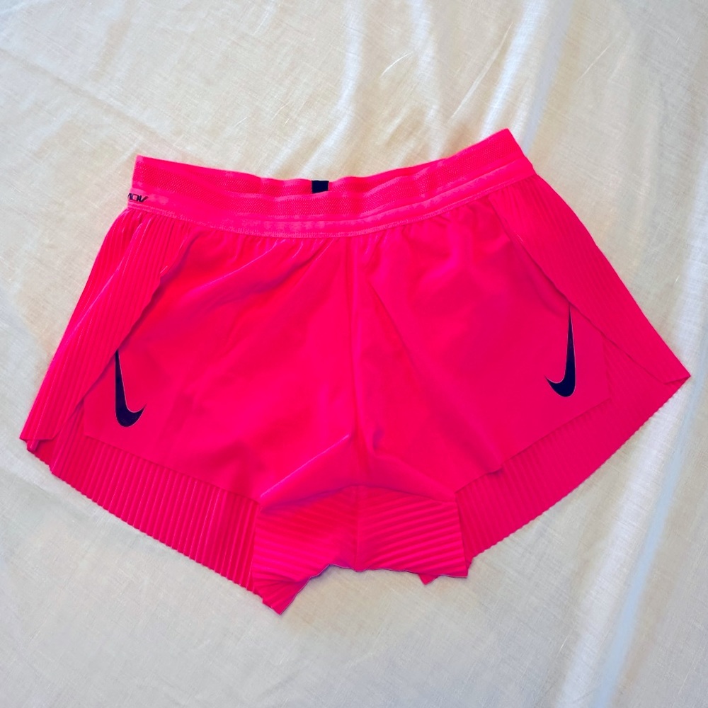 Nike Women's Aeroswift Dri-FIT ADV Mid-Rise Brief-Lined Bright Pink XS EUC